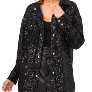Riley & Rae Sequin Shirt Jacket